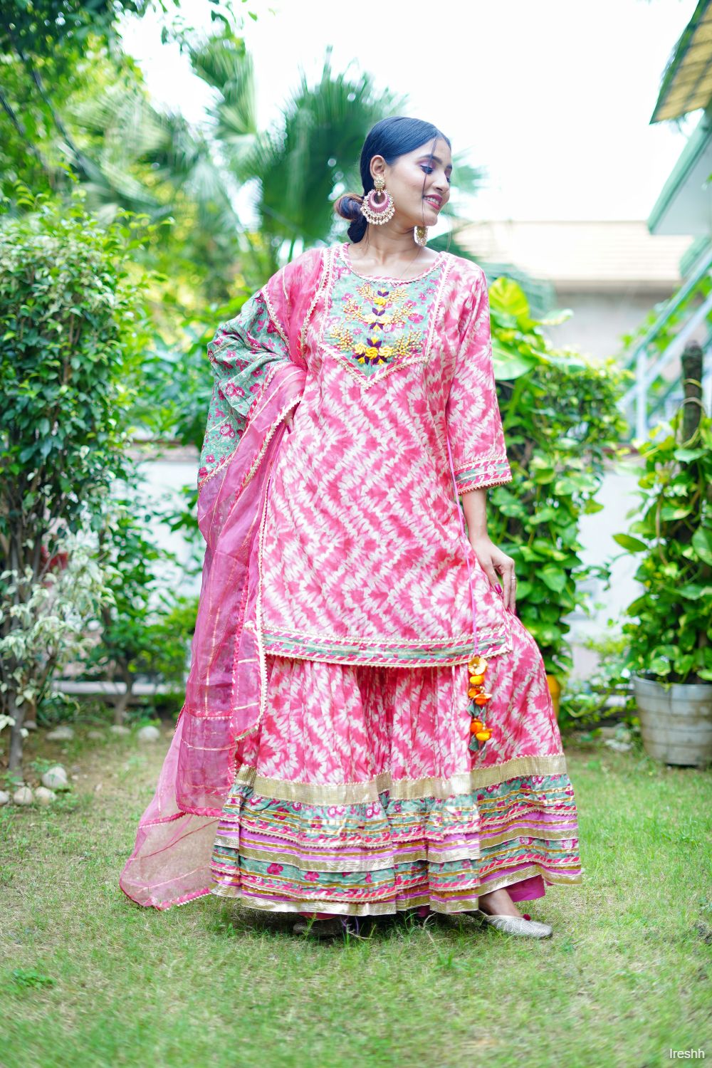 Sharanya Neel Hand Cotton Sharara Suit Set – maisonshefali