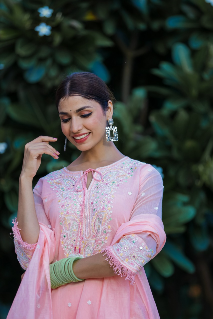 Silk Fabric Kashmiri Hand Work Heavy Sharara Set