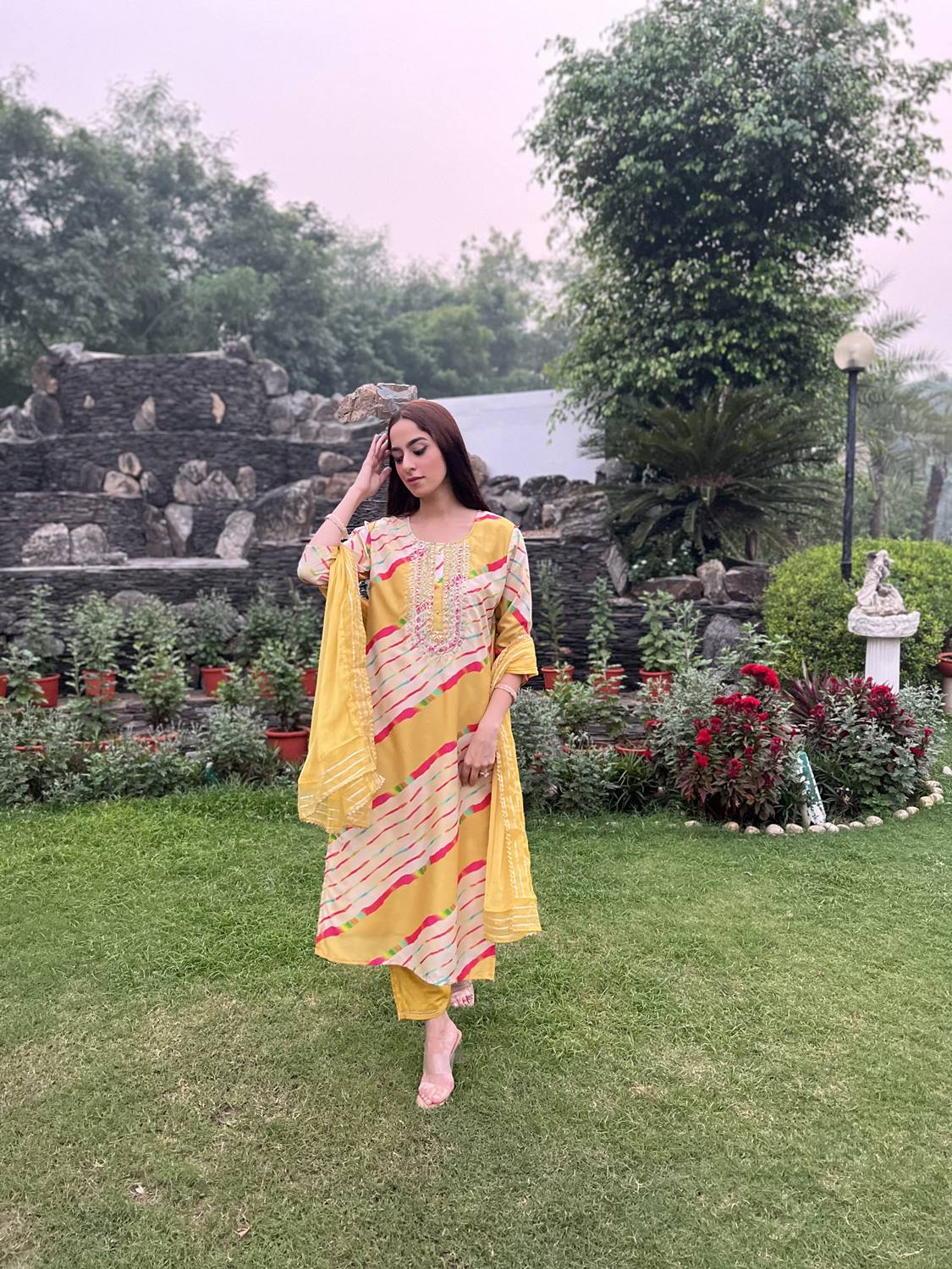 Silk Embroidered Suit Set