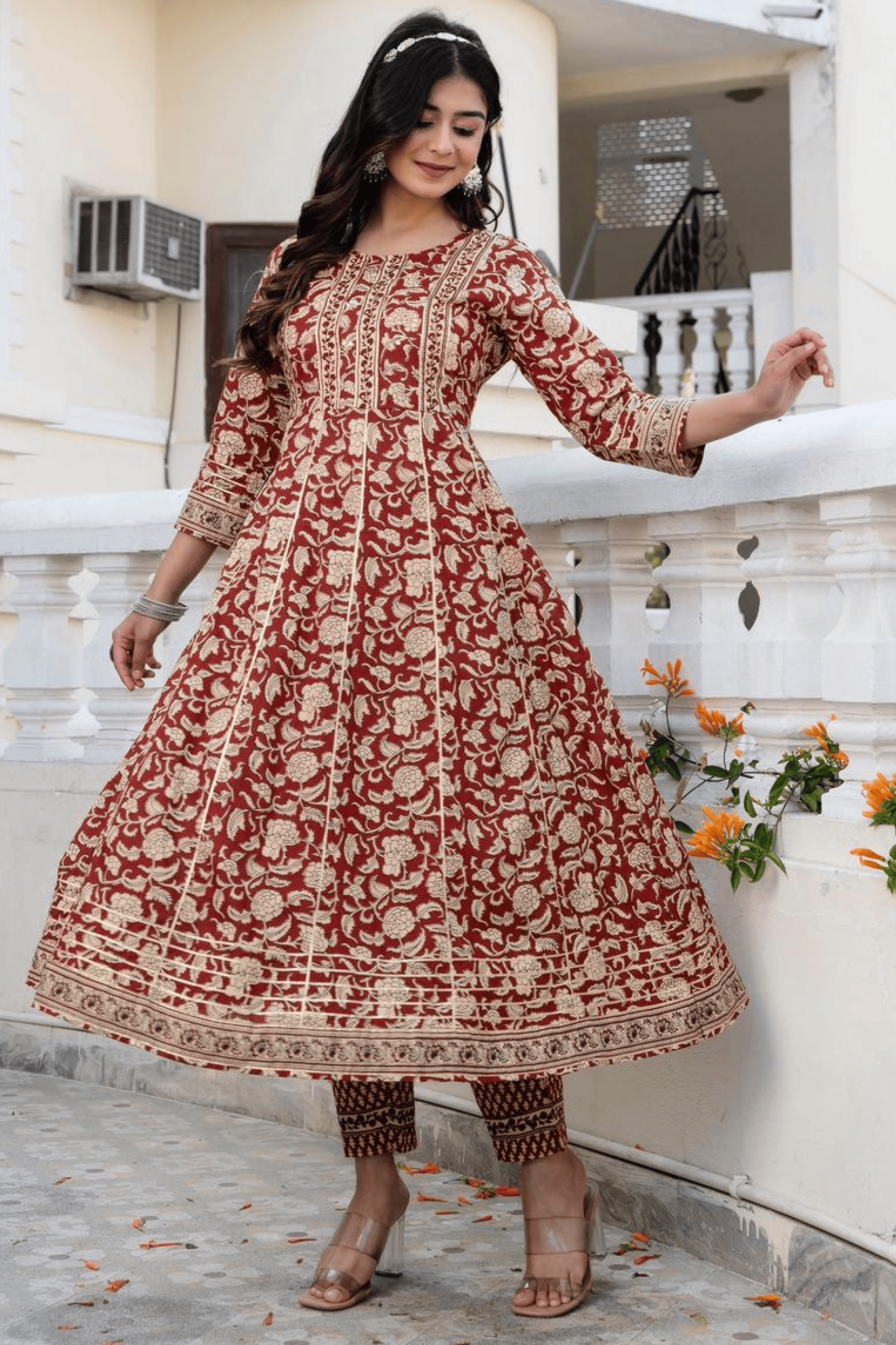 Pure Cotton Anarkali Set
