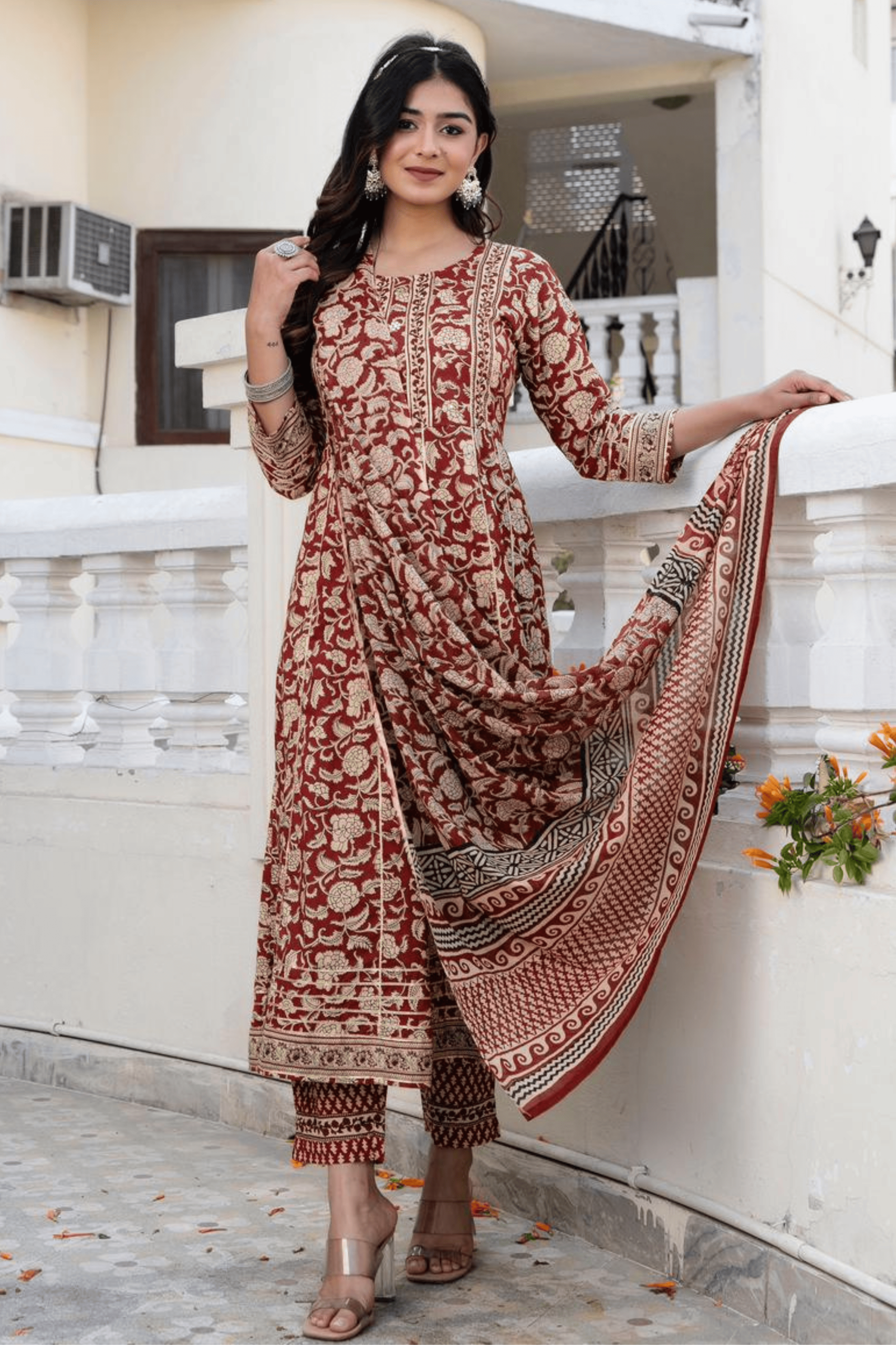 Pure Cotton Anarkali Set