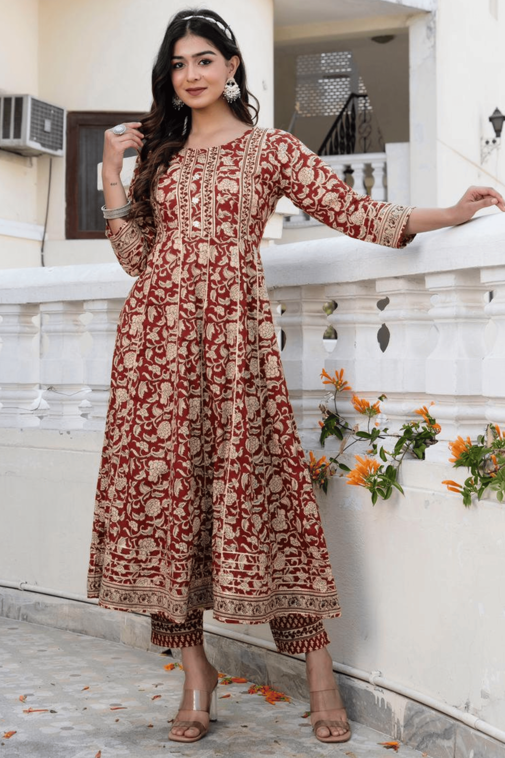 Pure Cotton Anarkali Set