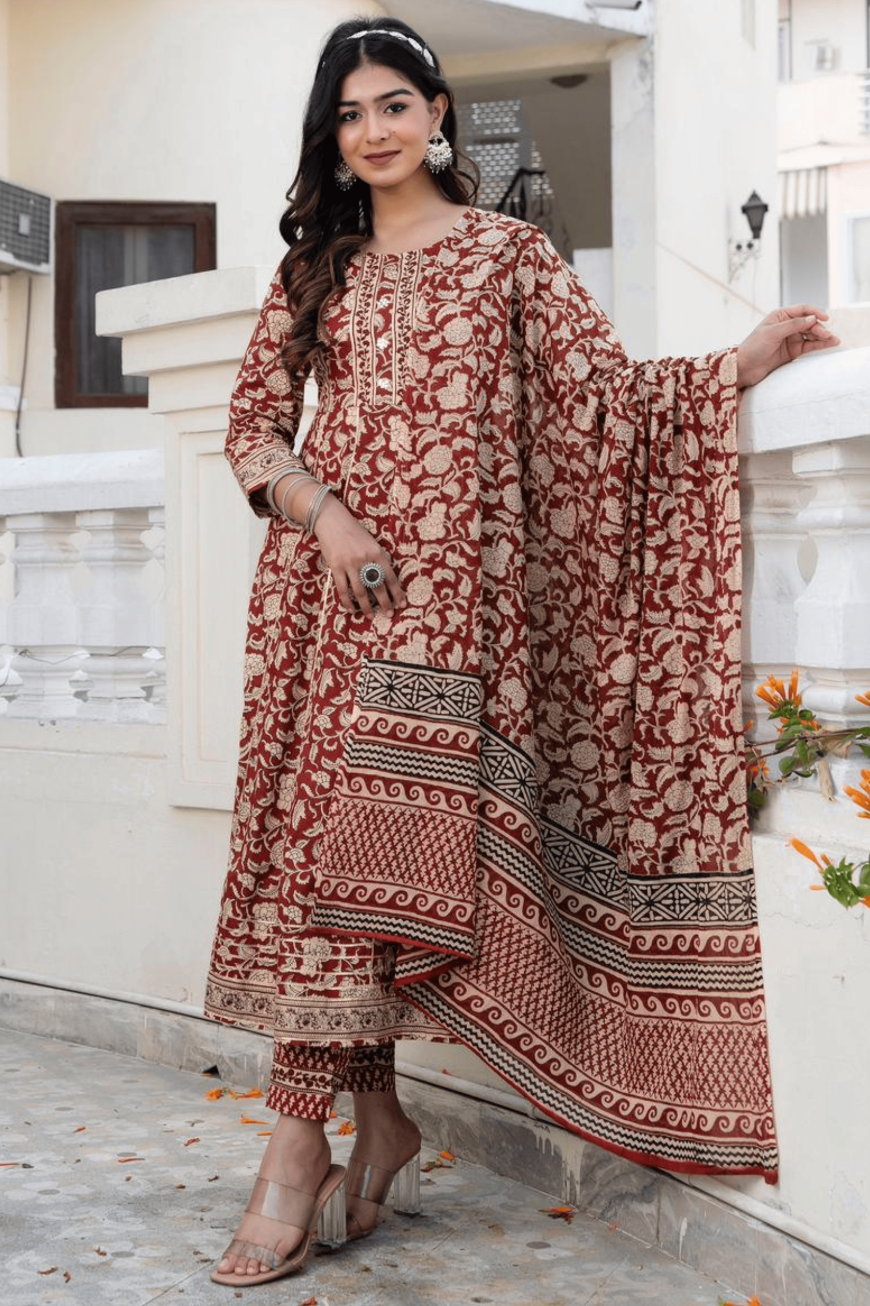 Pure Cotton Anarkali Set