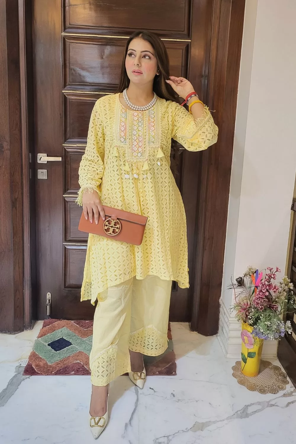 Pure Cotton Hand Embroidered Co-Ord Set