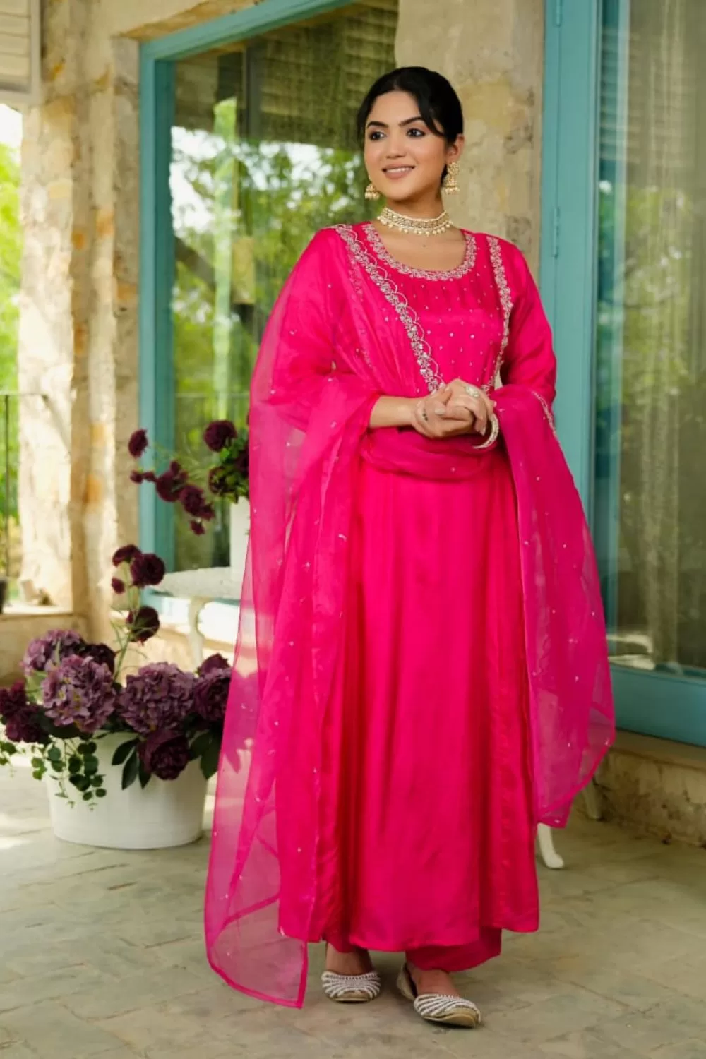 Silk Hand Embroidered Luxury Suit Set