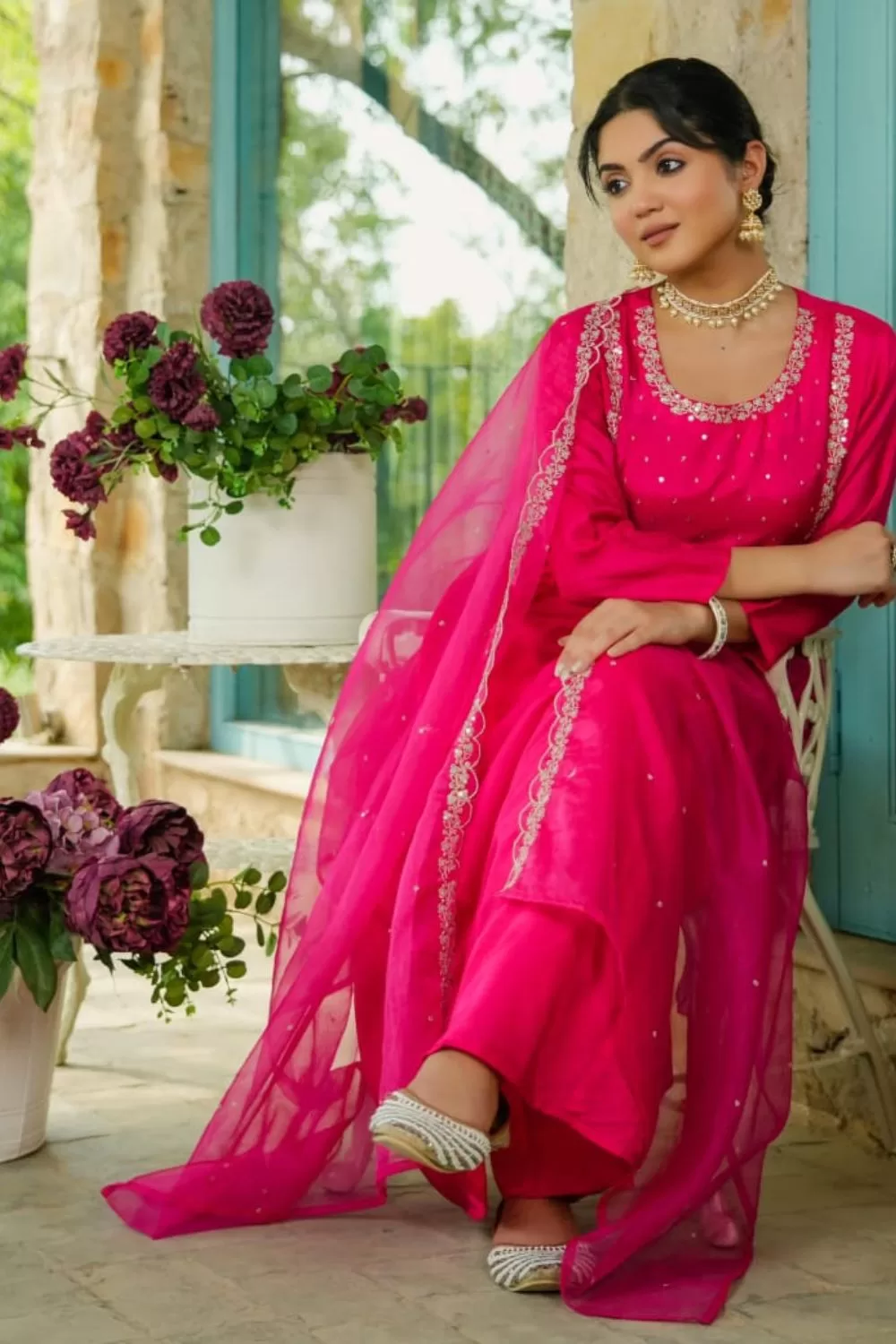 Silk Hand Embroidered Luxury Suit Set