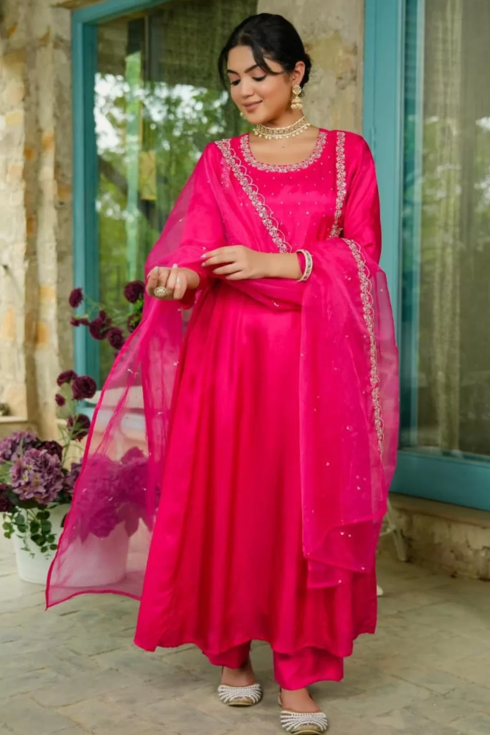 Silk Hand Embroidered Luxury Suit Set