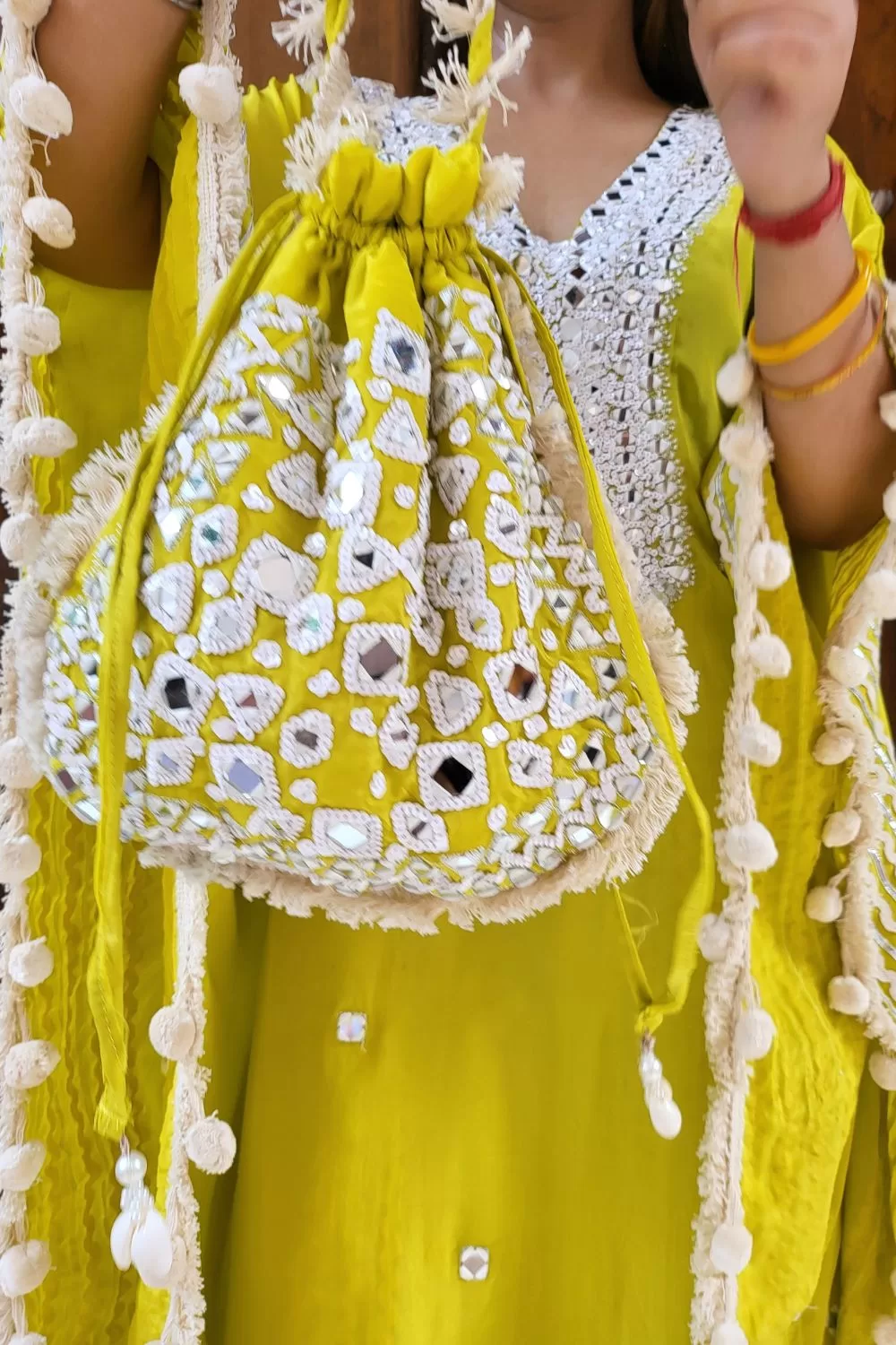 Pure Crepe Hand Embroidery Kaftaan Set