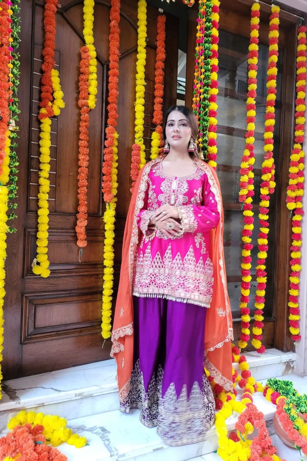 Chinon Full Hand Embroidered With Embellished Accessories With Lining Sharara