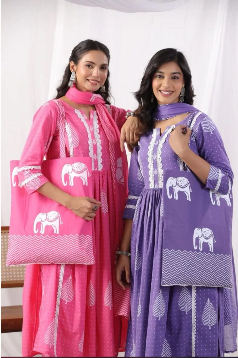 Pure Cotton Block Print Blue Color Suit Set