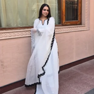 Ivory Noir Premium Upada Silk Designer Suit