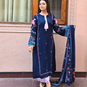 Pure Crape Printed Pakistani Suit Set with Dupatta & Plazo
