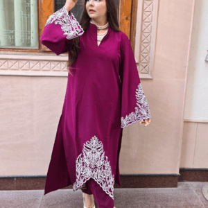 Pure Pakistani Co-Ord Set in Imported Luxury Crepe with Thread Embroidery