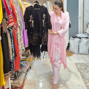 Black Pure Mul Cotton Suit Set