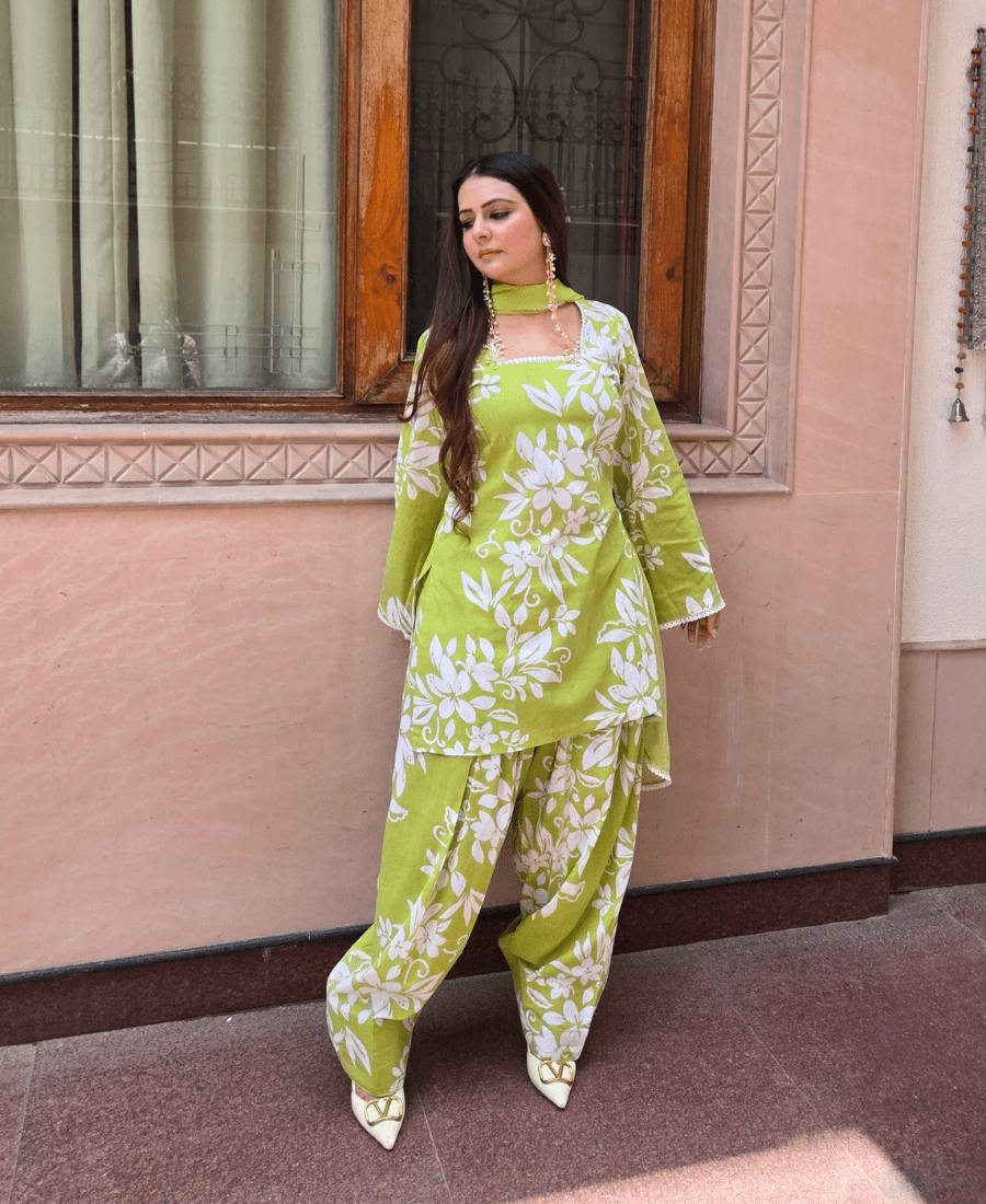 Pure Luxury Cotton Farshi Suit Set with Back Dori - Image 8