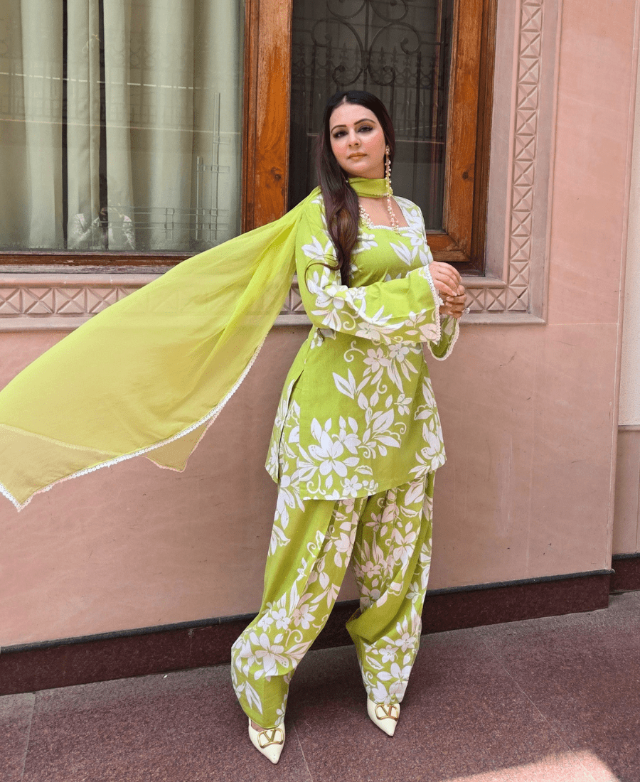 Pure Luxury Cotton Farshi Suit Set with Back Dori - Image 7