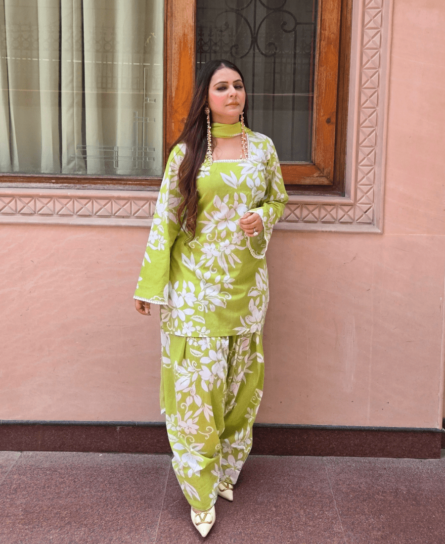 Pure Luxury Cotton Farshi Suit Set with Back Dori - Image 4