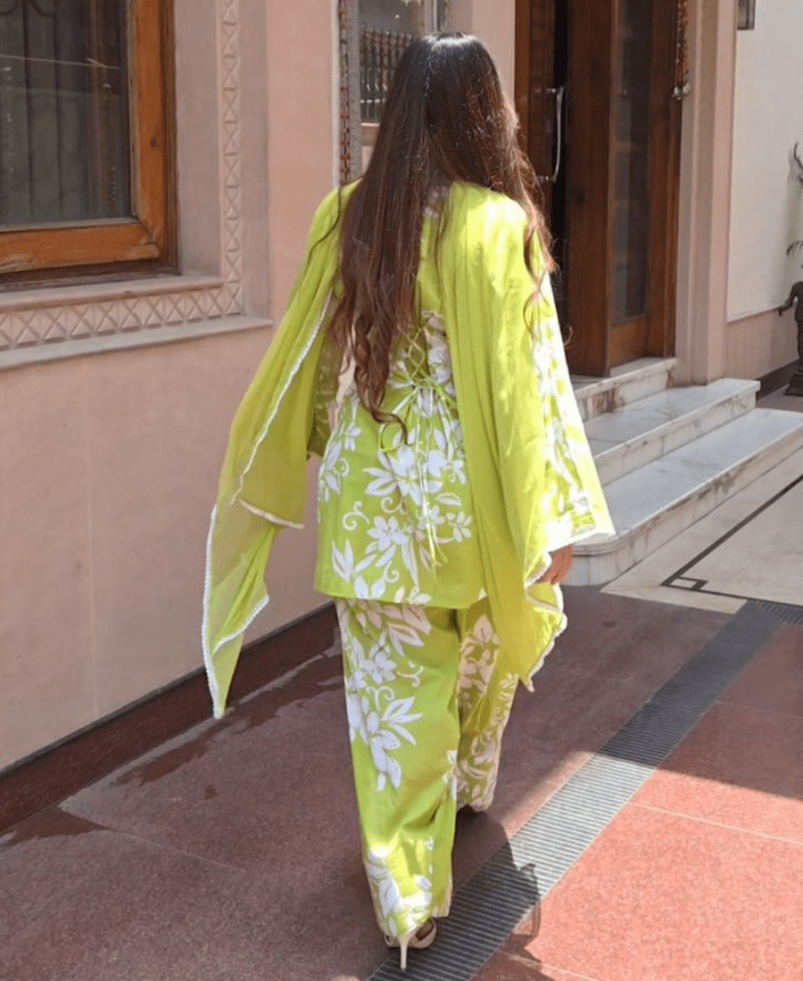 Pure Luxury Cotton Farshi Suit Set with Back Dori - Image 10