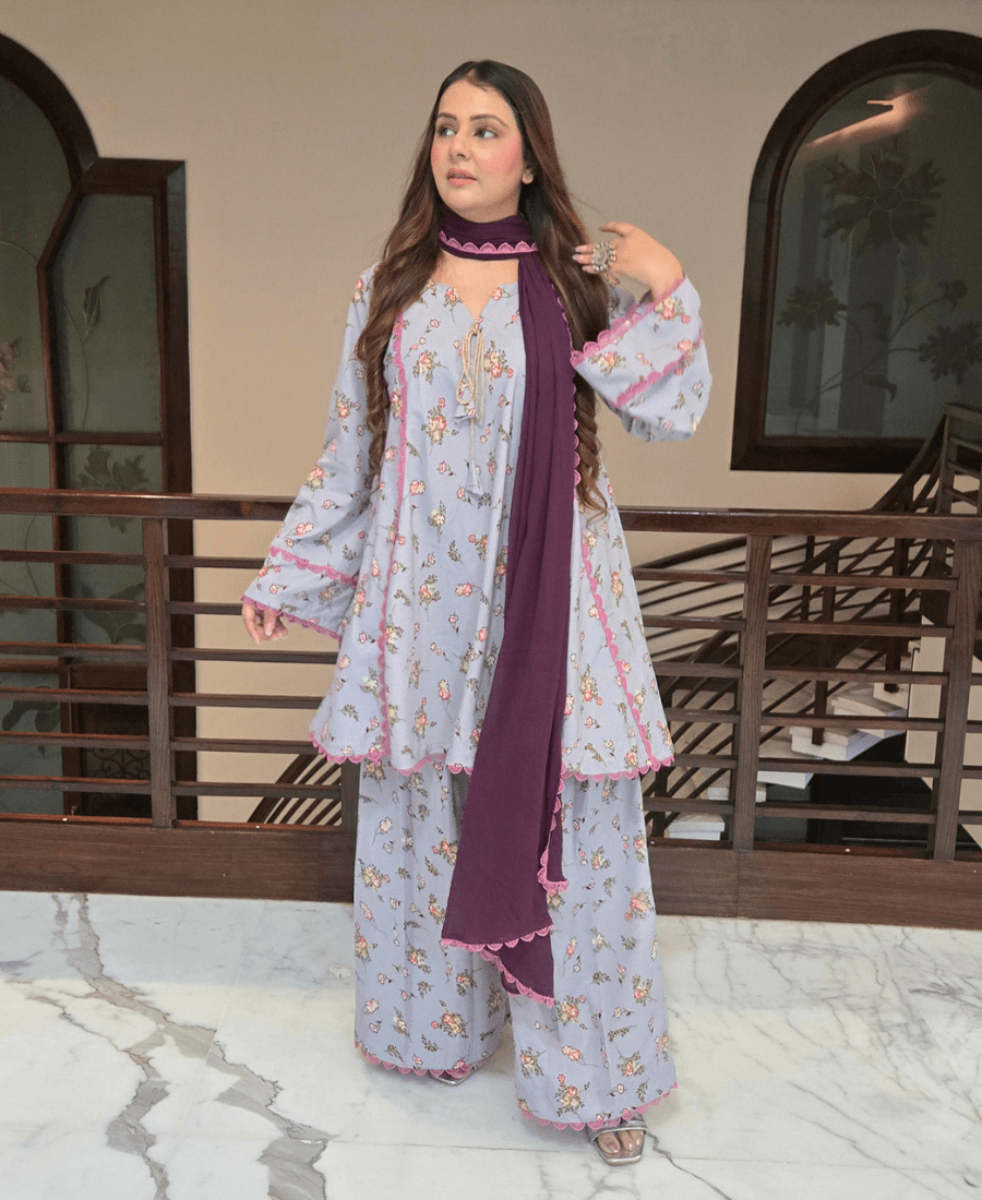 Saanjh Crepe Peplum Plazo Set