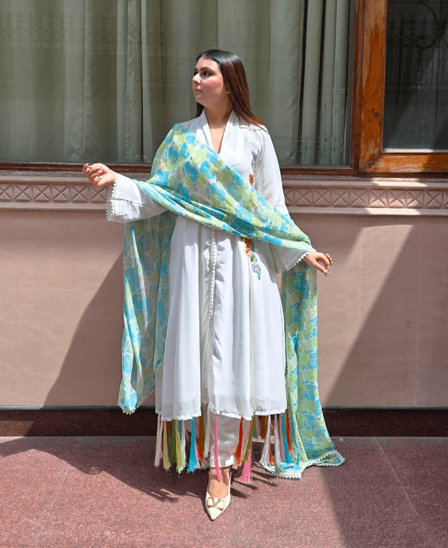 Noor Elegance Pure Georgette Anarkali Suit Set - Image 9