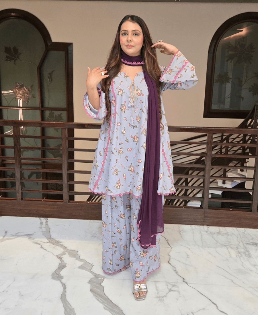 Saanjh Crepe Peplum Plazo Set - Image 4