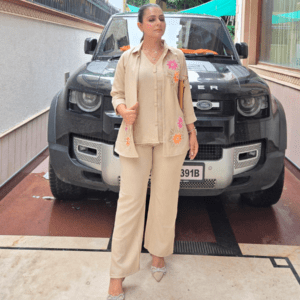 Pure Heavy Linen Co-Ord Set with Hand Work