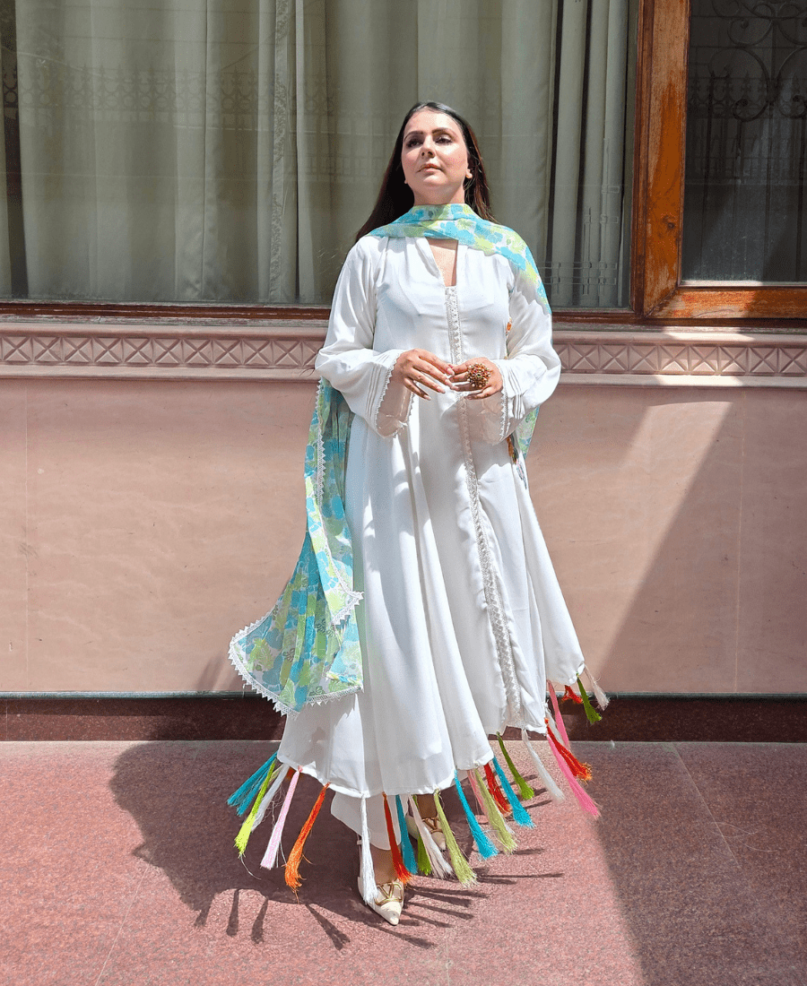 Noor Elegance Pure Georgette Anarkali Suit Set - Image 7