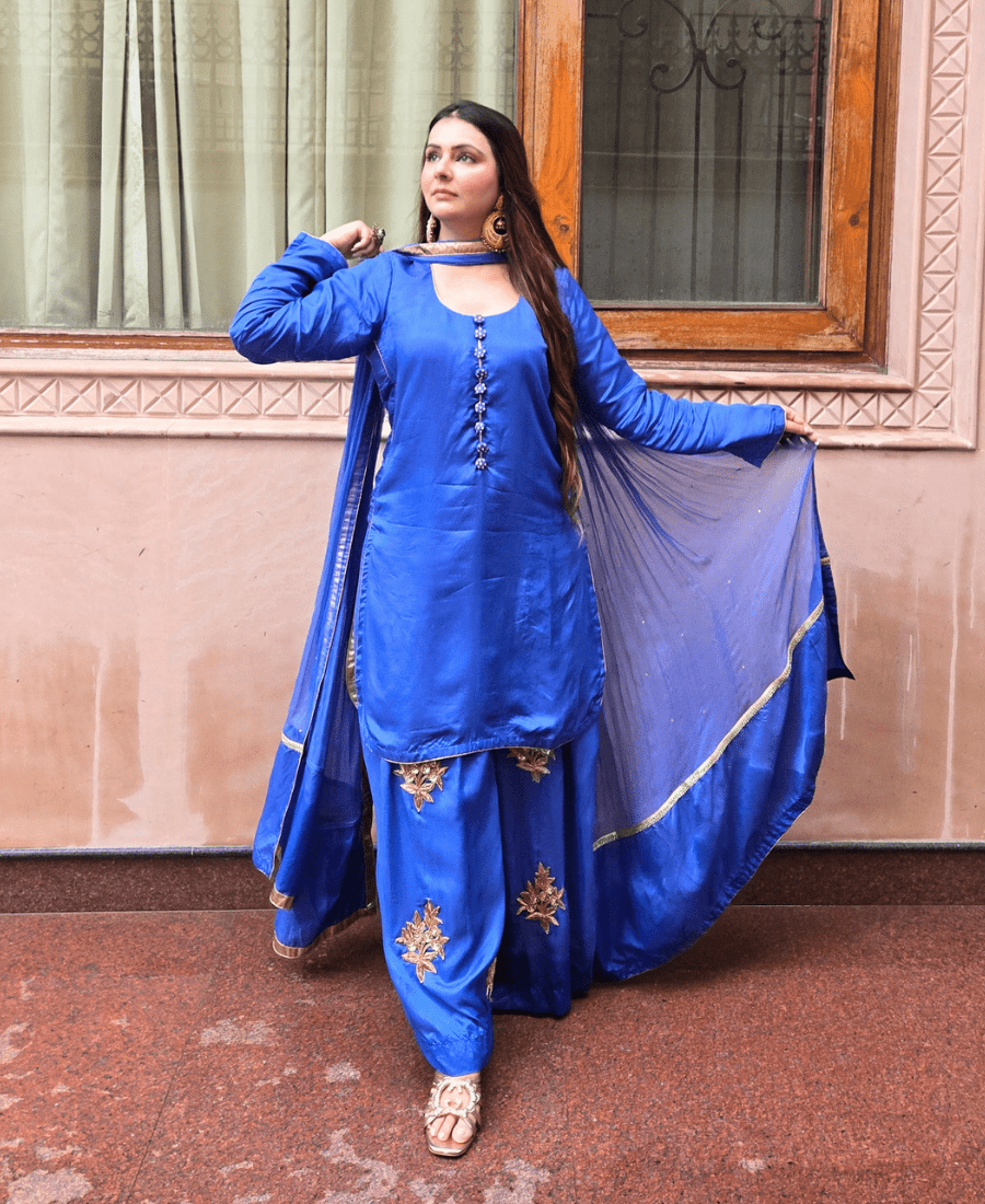 Pure Crepe Silk Sharara Set with Hand Embroidery - Image 2