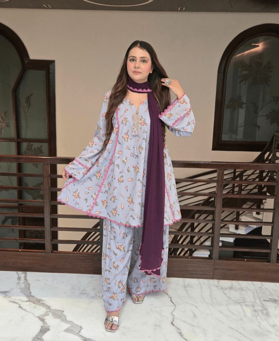Saanjh Crepe Peplum Plazo Set - Image 2