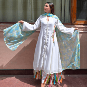 Noor Elegance Pure Georgette Anarkali Suit Set