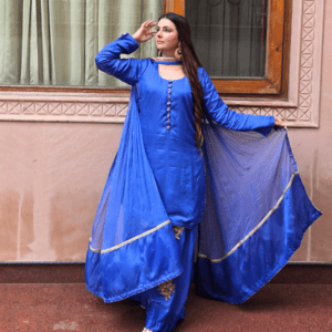 Pure Crepe Silk Sharara Set with Hand Embroidery