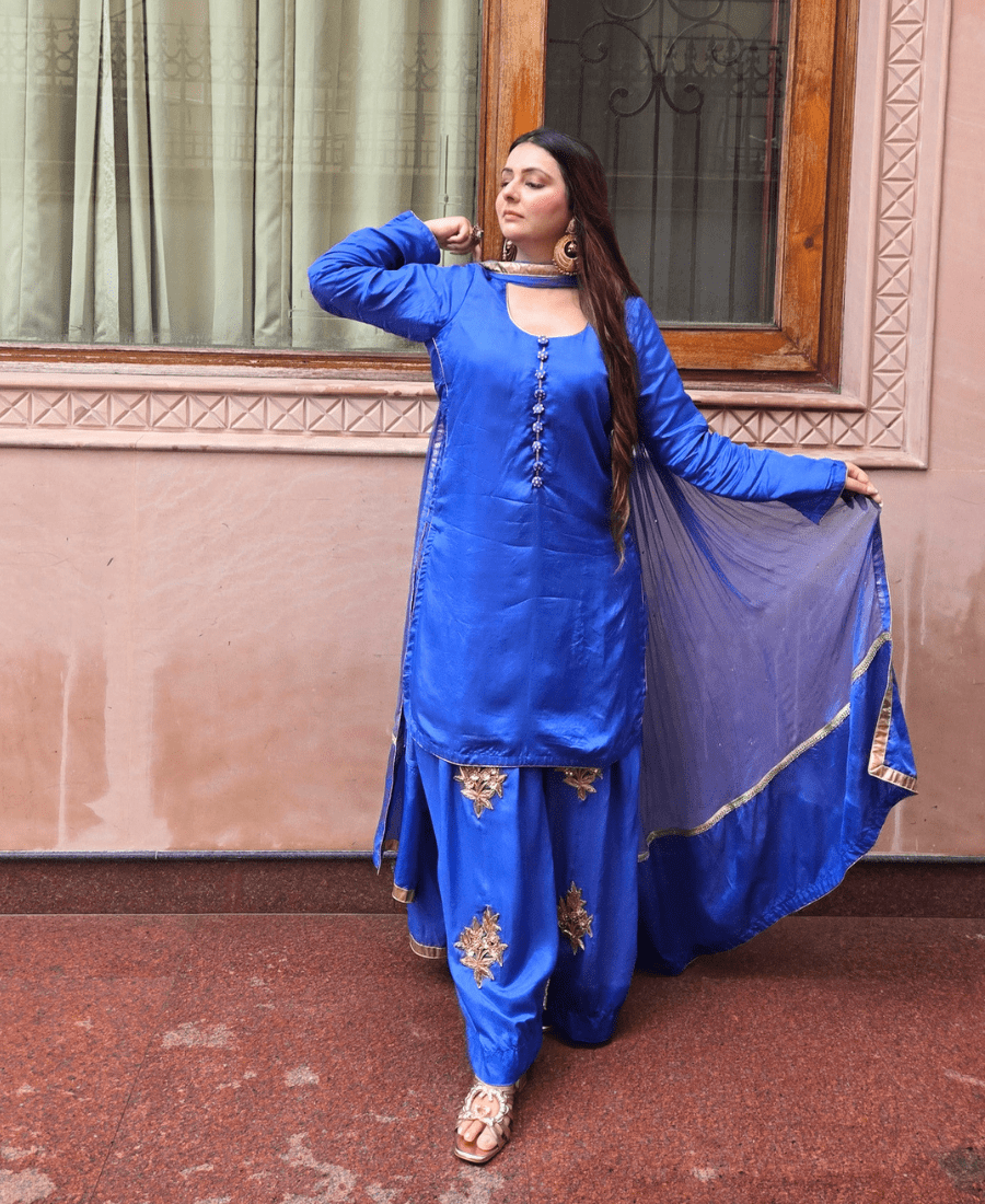 Pure Crepe Silk Sharara Set with Hand Embroidery - Image 6