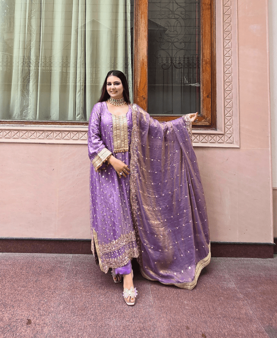 Zohra Premium Hand-Embroidered Tissue Suit - Image 8