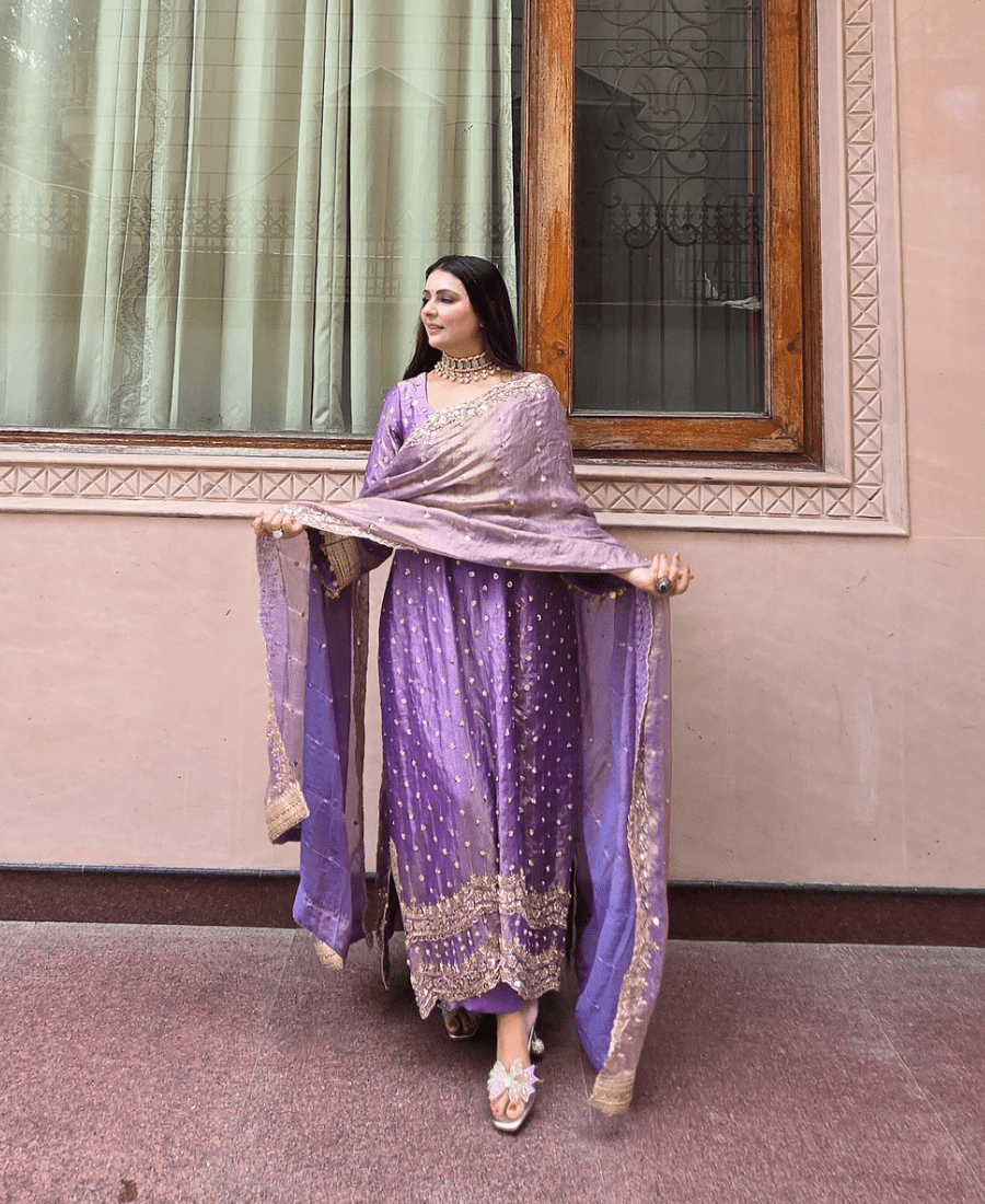 Zohra Premium Hand-Embroidered Tissue Suit - Image 6