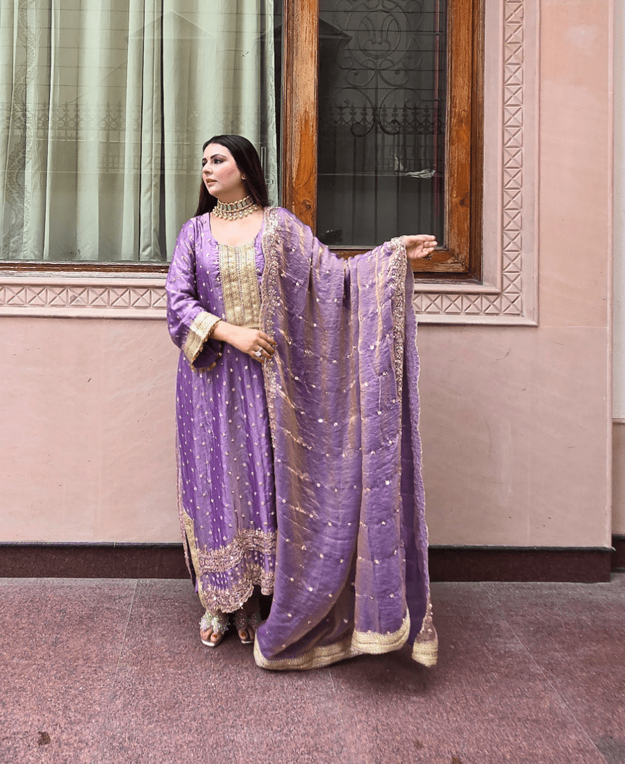 Zohra Premium Hand-Embroidered Tissue Suit - Image 5