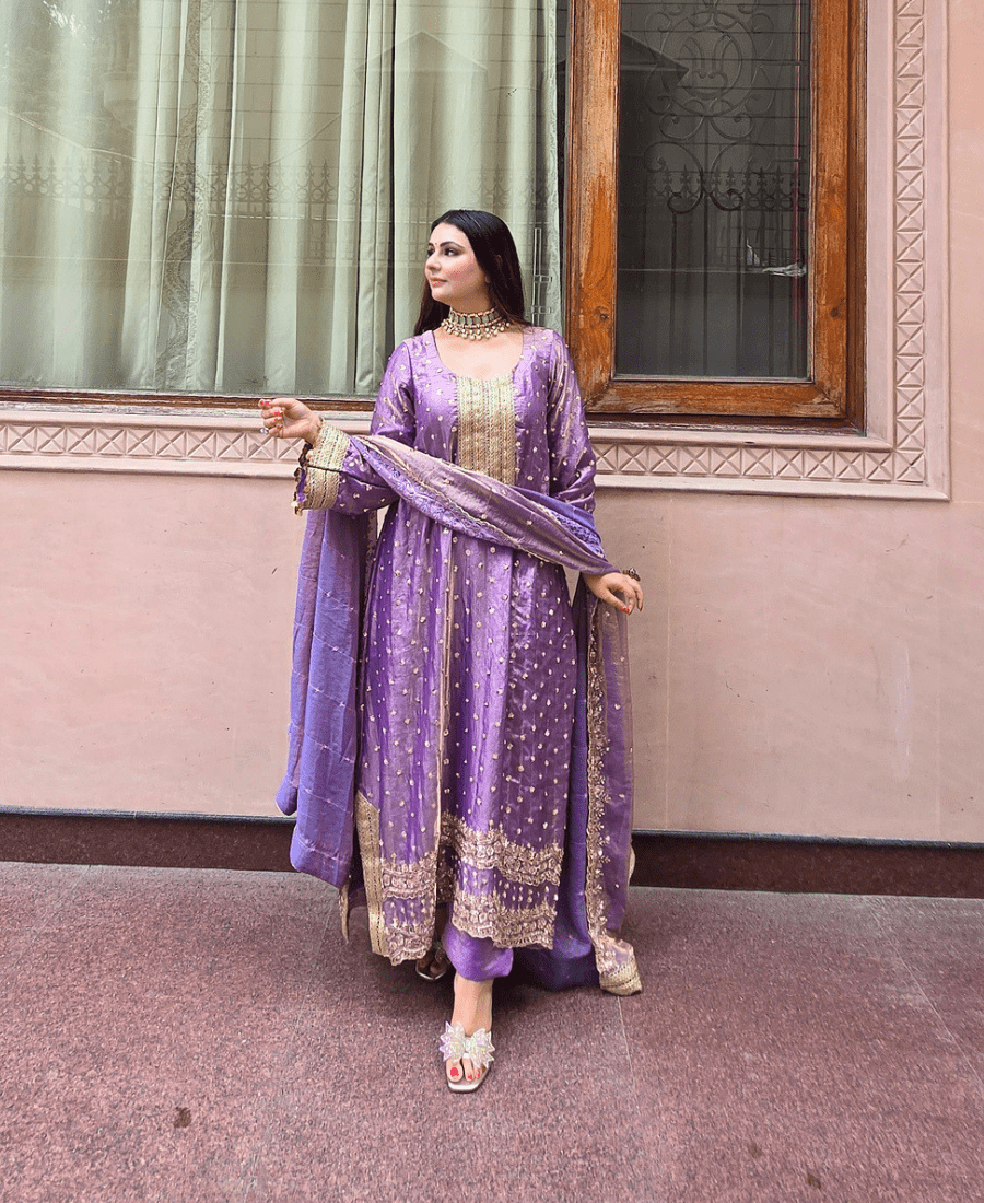 Zohra Premium Hand-Embroidered Tissue Suit
