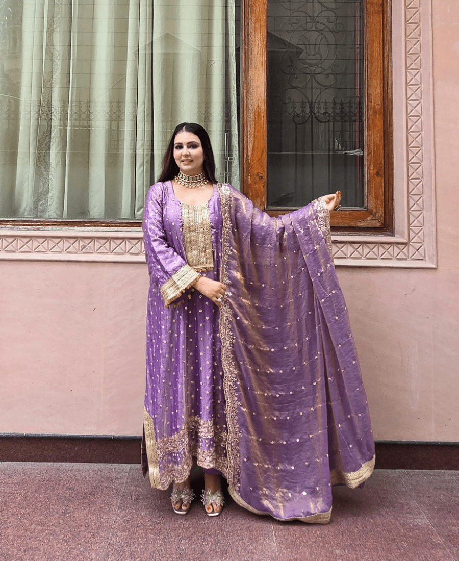 Zohra Premium Hand-Embroidered Tissue Suit - Image 3