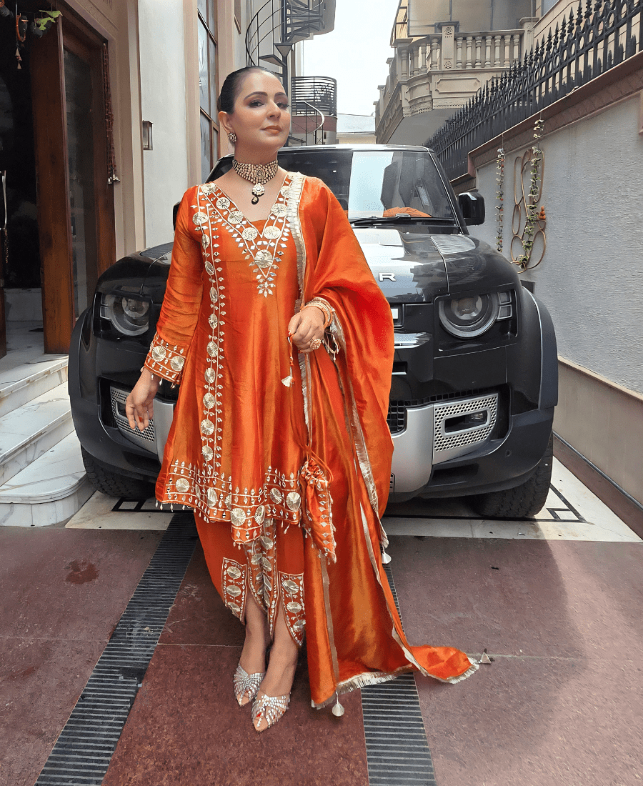 Glass Tissue Dhoti Kurta Set - Image 2