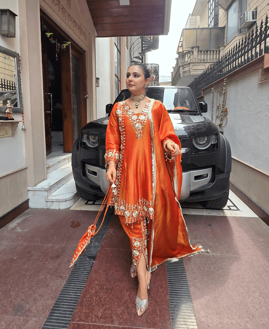 Glass Tissue Dhoti Kurta Set - Image 4