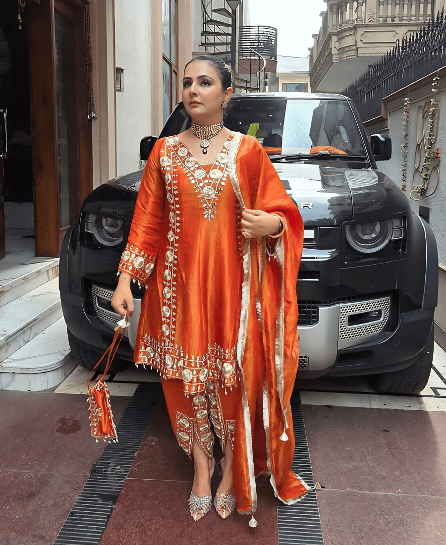 Glass Tissue Dhoti Kurta Set - Image 5