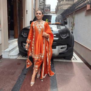 Glass Tissue Dhoti Kurta Set