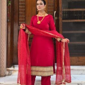 Red Pure Milano Crepe Suit