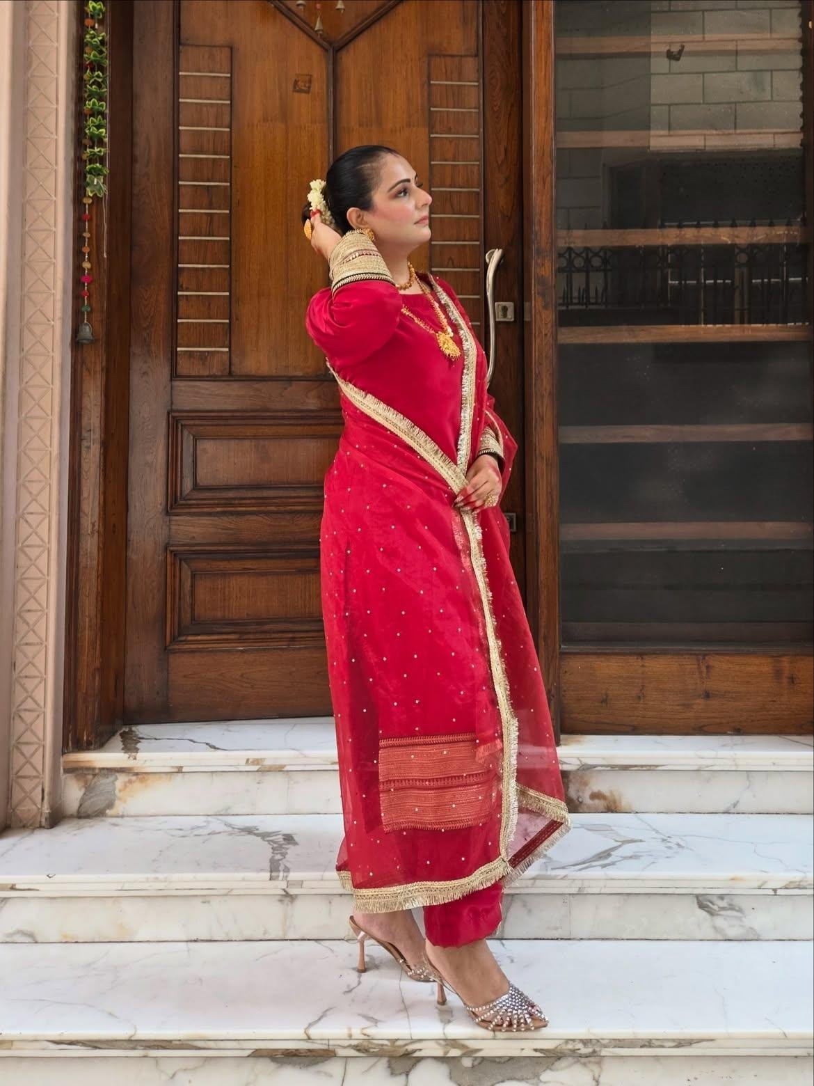 Red Pure Milano Crepe Suit - Image 7