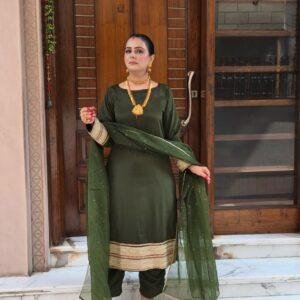 Green Pure Milano Crepe Suit