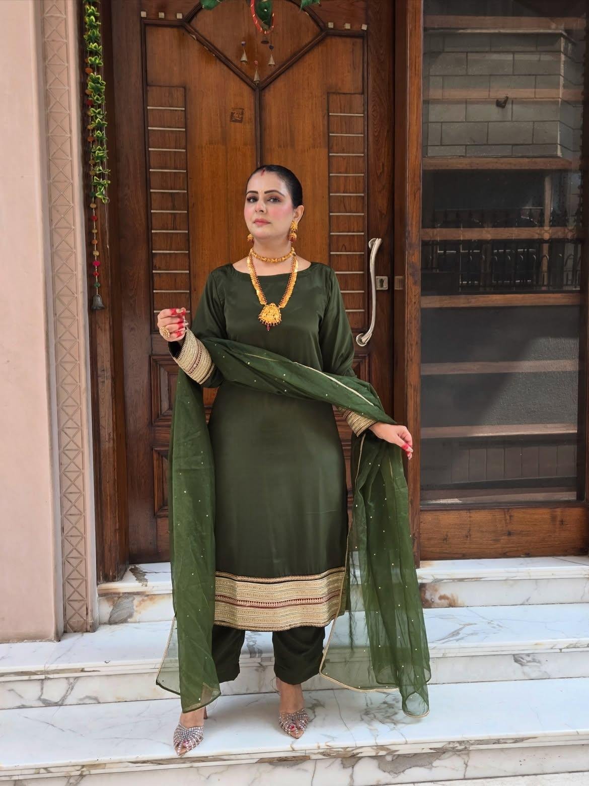 Green Pure Milano Crepe Suit