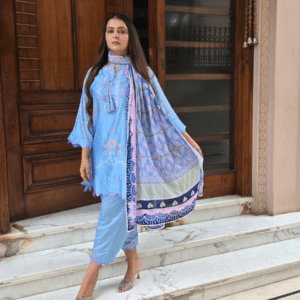 Pure Natural Crepe Choga Kurti Set